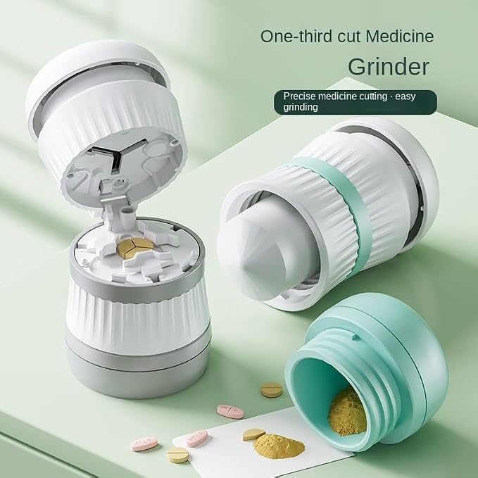 Pill Cutter 1/3, Pill Splitter with Stainless Steel Blade for Cutting Small Pills or Large Pills in one Third, Suitable for Cuting Vitamins, Tablets (1-3 Green)