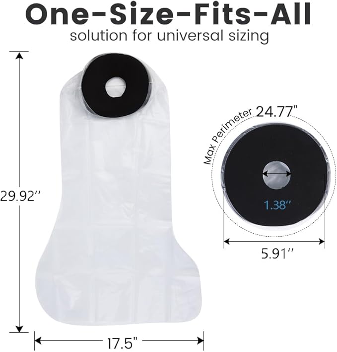 Cast Covers for Shower Leg, Waterproof Cast Cover for Showering, Cast Protector for Shower Adult, Shower Boots for Foot after Surgery, Full Leg, Thigh (Diameter - 7.9") Extra Long