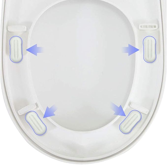 Toilet Seat Bumper for Bidet Attachment with Strong Adhesive White 4PACK