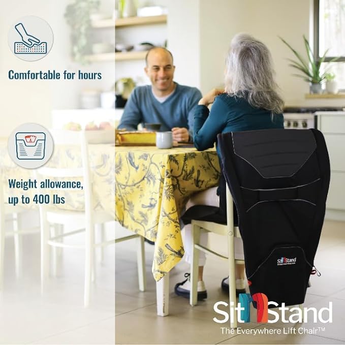 SitnStand Lift Assist Classic for Home Use- 400lb Capacity Chair Lift Assist for Seniors, 100% Stand Assist Chair Lifts for Elderly, Sit to Stand Lift Seat