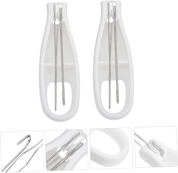 Gatuida 4 Pcs Zipper Puller Wrist Strengthener Zipper Pull Tools Adjustable Hand Gripper Hand Grips Dynamometer Buttons Grip Strengthener Button Hook Helper Pull Cord Gadgets White Steel