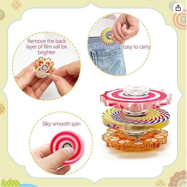 60 Pack Mini Fidget Spinners - Bulk Party Favors, Classroom Prizes, Goodie Bag Stuffers, Stress Relief Sensory Toys for Kids, Teens, Adults - Assorted Colors