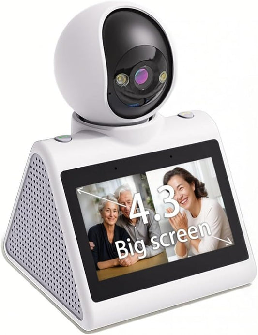 Home Security Camera with 4.3" Screen, Two Way Video Call Function for Elderly, Baby and Pets, 1080P HD with Motion Detection
