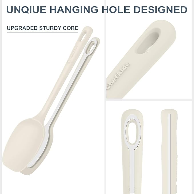 5 Pieces Silicone Spatula Set, Food Grade Rubber Spatula, Upgrade Strong Handle with Ergonomic Grip, Heat Resistant Up to 600°F for Nonstick Cookware, Cooking