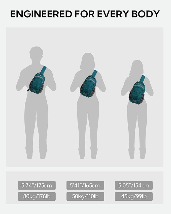 WATERFLY RFID Anti Theft Sling Bag: Small Crossbody Travel Hiking Daypacks | RFID pocket,Multi-compartment pocket,Water-resistant,Adjustable shoulder strap with card pocket,Lightweight nylon