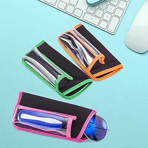 TRIUMPH VISION Reading Glasses Pouch Eyeglass Sleeve Soft Case Slim 3 Pack | Alternative to Bulky Case Lightweight，Neoprene Lined Padded Protect Optical lens Slip in, Cute Pattern Portable for Daily Use