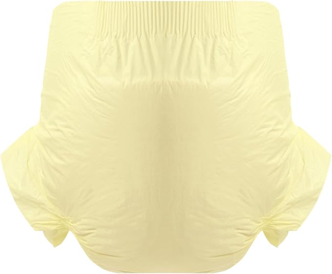 CutiePlusU Adult Diapers Sample 3 Pieces Adult Brief Diaper Incontinence Underwear Yellow Cute Toddler (Medium 28"-38")