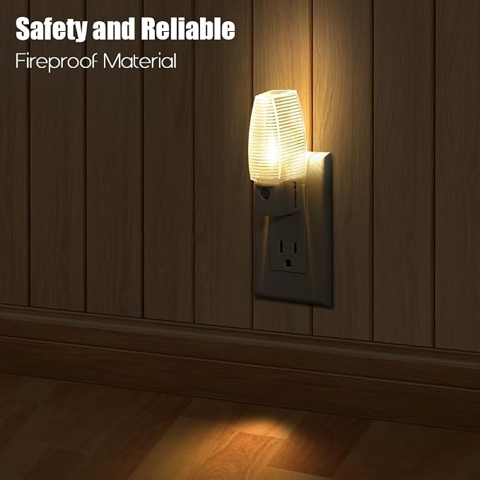 Emotionlite Plug-in Night Light, Dusk to Dawn Sensor, Warm White, 8 Pack | Warm white sensor night light, perfect for nursery, bedroom, bathroom, hallway, stairs & kitchen