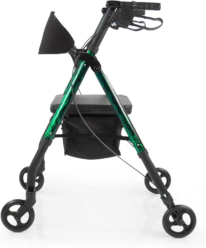 Rhythm Healthcare Royal Universal Aluminum 4 Wheel Rollators (Laser Green)