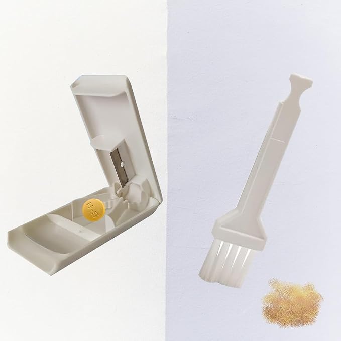 CoaGu Bear Pill Crusher & Splitter Kit - BPA-Free Combo for Pills/Tablets, FDA-Compliant Fine Powder, Nursing Home & Travel
