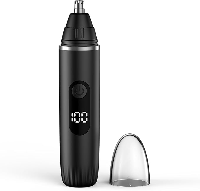 Nose Hair Trimmer Professional Painless Eyebrow Trimmer Powerful Motor and Edge Blades for Smoother Cutting (Black)