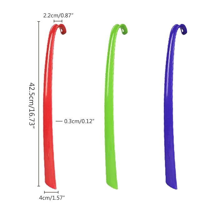 1pc fo Long Plastic Shoe Horn Remover Disability Aid Flexible Stick (red)