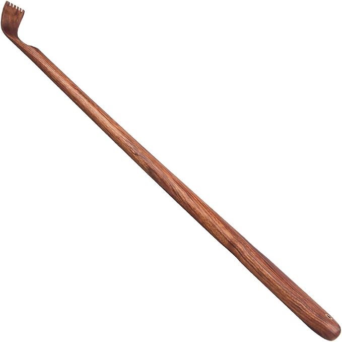 Tomorotec Wooden Back Scratcher 17 Inch Long Handle for Men Women Yellow | Thicken Extended Rosewood Handcrafted Itch Relief Body Massager for Elderly Seniors Dad Mom Christmas Stocking Stuffer