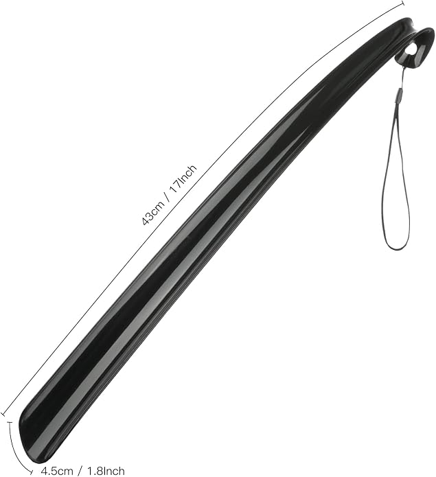 Shoe Horn Long Handle Super Strong Plastic/Genuine Wood with Lanyard,Shoehorn Fit for Men,Women,Seniors,Kids