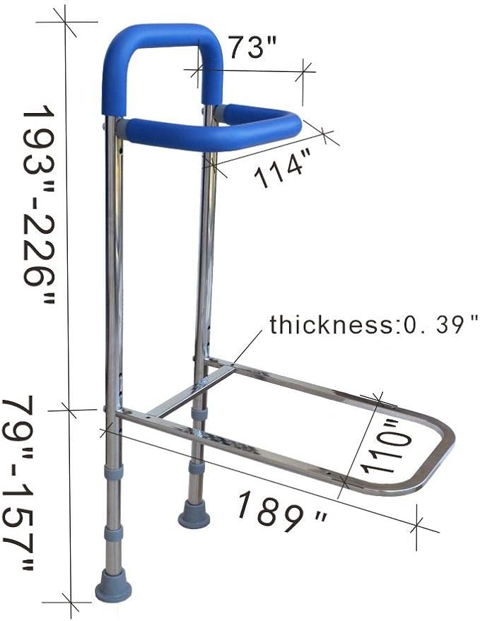 Elderly Assis Bedside Assistance Stainless Steel Bed Assist Rail Handle, Guard Grab Bar Bed Stability