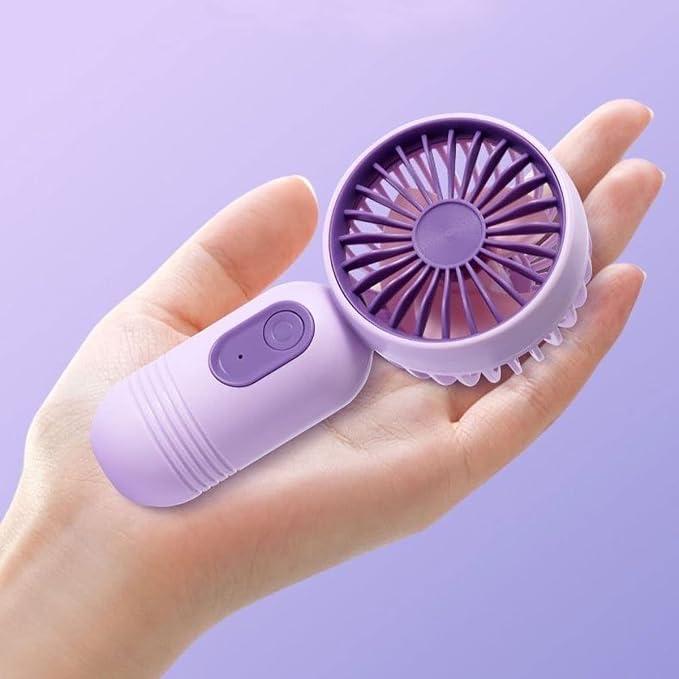 JODNO Mini Portable Fan 6 Pack, Cute Handheld Fan Battery Operated Lightweight Small Personal Fans with 3 Speeds and USB Rechargeable Eyelash Fans for Women Men Office Outdoor Travel Camping
