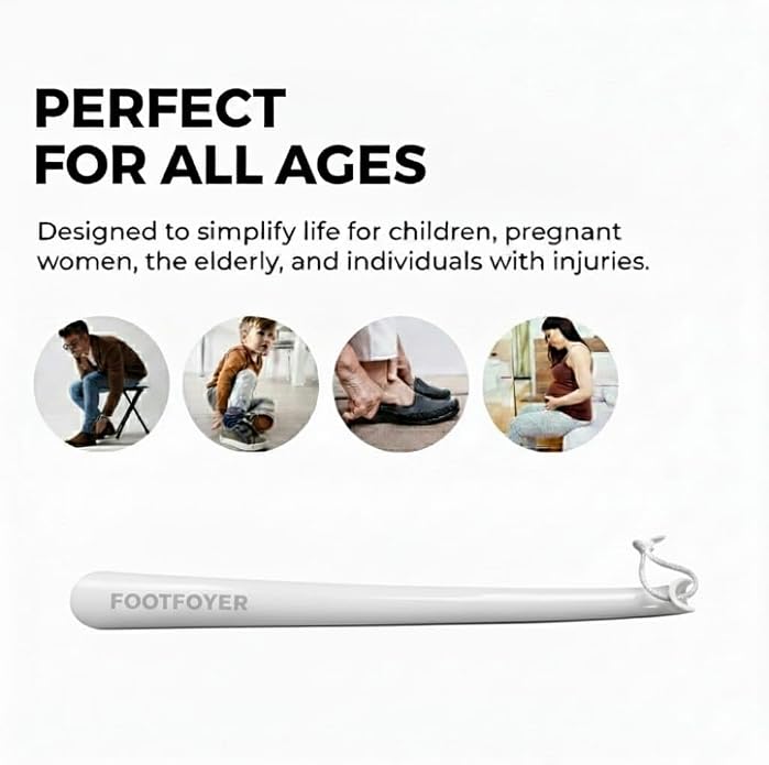 Long shoehorn that is comfortable to wear and has a handle is ideal for both men and women