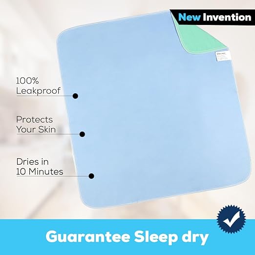 Simpli-Magic Washable Underpads, 30"x34" (Pack of 4) - Heavy Absorbency Reusable Bedwetting Incontinence Pads for Kids,Adults,Elderly,andPets - Waterproof Protective Pad for Bed,Couch,Sofa,Floor