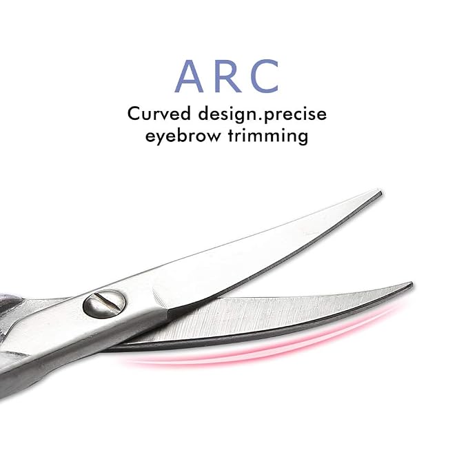 LIVINGO 2 Pack Rounded Tip Nose Hair Scissors & Curved Nail Scissors | Safety Blade, Stainless Steel Nail Care Scissors, Nose Ear Facial Hair Grooming for Men Women