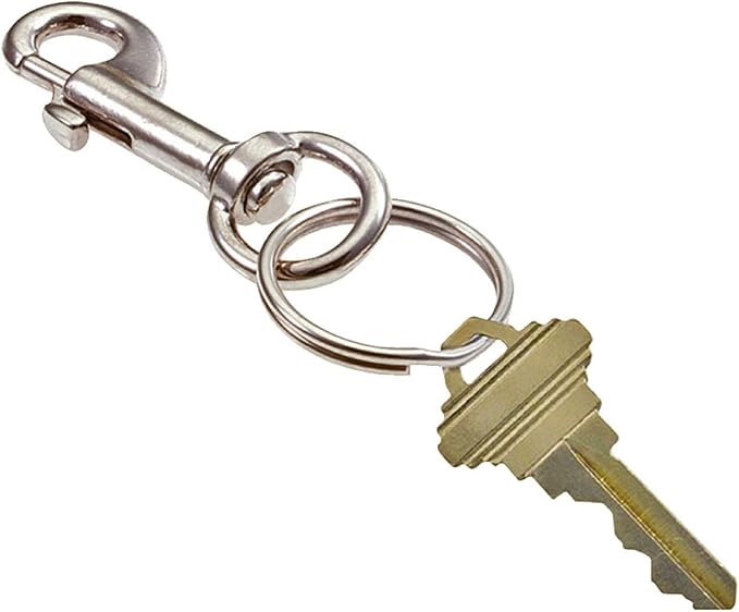 Lucky Line 3-1/2" Bolt Snap, mens , Nickel Plated Zinc with 1-1/8" Split Key Ring (4511)