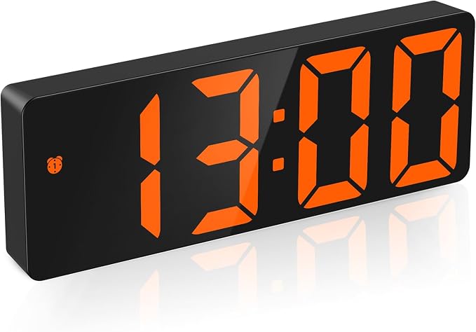 AMIR Digital Alarm Clock Large Display, LED Alarm for Bedroom, USB/Battery Powered Bedside Alarm Clock with Snooze, 12/24H, 3 Adjustable Brightness, Temperature, Electric Desk Clock for Home, Office