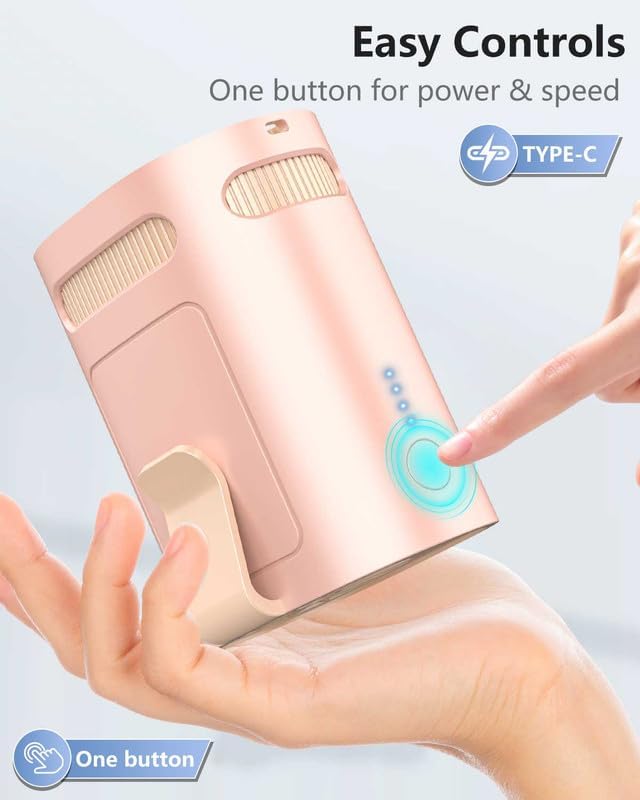 Waist Fan Clip on Cold Air-Mini Lightweight Portable Fan Rechargeable Battery Powered,Small Personal Wearable Shirt Belt Hard Hat Hip Back Body Fans,Cooling Hanging Neck Cooler Ac for Men Women Kids