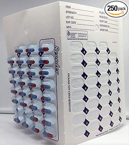 250-Pack Bulk Medication Blister Cards - 31-Day Cold Seal Pill Organizer for Pharmacies, Nursing Homes, Caregivers - Disposable No Equipment Needed - Wholesale Healthcare Supply
