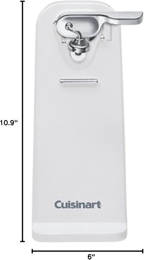 Cuisinart Deluxe Electric Can Opener, Single-Touch Automatic Can Opener, Easy-Clean Detachable Cutting Lever, Nonslip Base, CCO-50N, White