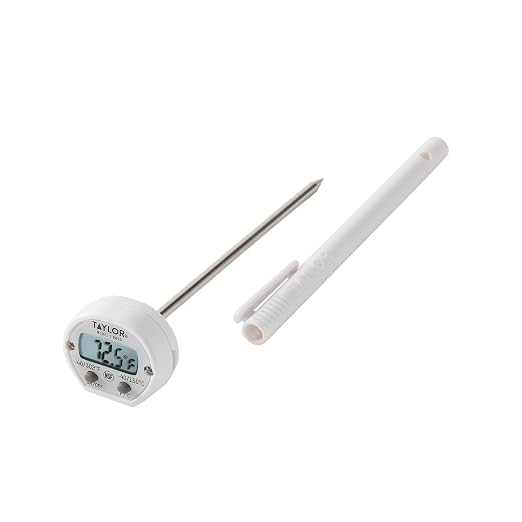 Taylor Instant Read Digital Meat Thermometer for Grill, BBQ & Kitchen, NSF Approved, Fast Internal Temperature Readings, F/C Switchable Display, Battery Included, Pocket Sleeve Clip, White