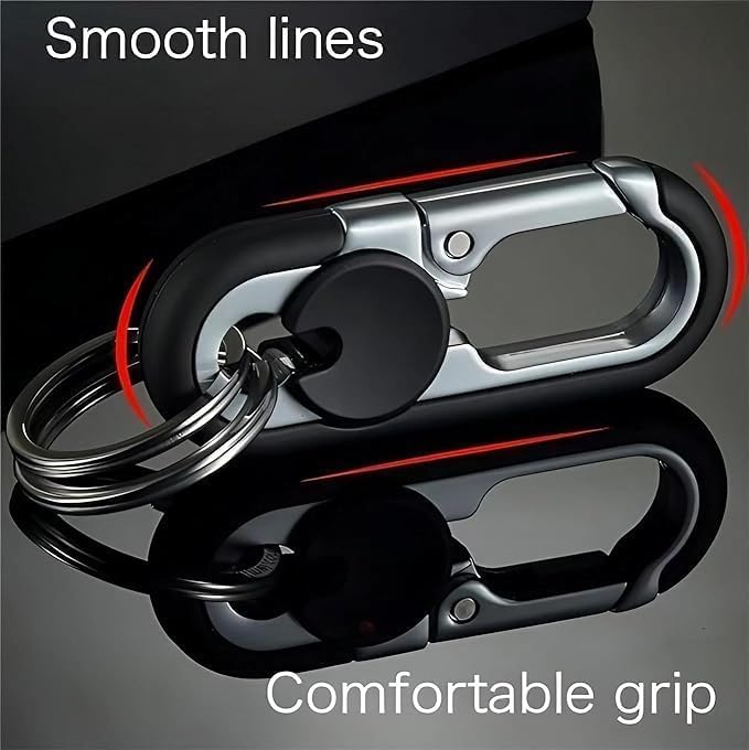 CHRIS GOOD Men's Car Key Chain 3pcs, Personalized Creative Stainless Steel Car Keychain for Men Black