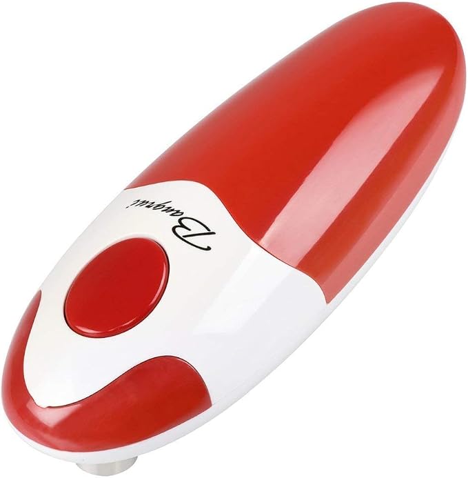 Kitchen Automatic Safety Cordless One Tin Touch Electric Can Opener&Bangrui Professional Electric Can Opener.One-touch switch .Smooth can edge.Being friendly to left-hander and arthritics! (Red)
