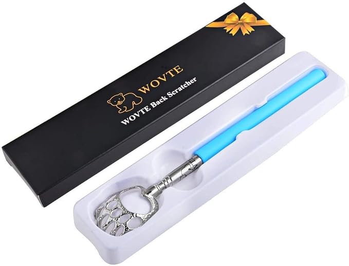 WOVTE Bear Claw Extendable Blue Back Scratcher for Men 2Pack | Stocking Stuffers for Men Women Adults, Mothers Day Fathers Day Christmas Birthday Gifts for Men Women Mom Dad Husband