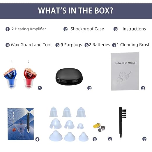 Hearing Amplifier Aid,Hearing Aids for Seniors | Mini Sound Amplifier, Ear Sound Enhancer, Noise Reduction(Pair)