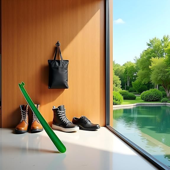 Green Plastic Shoehorn, Long Handle Plastic Shoe Horn for Men and Women, Portable, and Lightweight, Nice Design,Shoe Horns and Boot Jacks