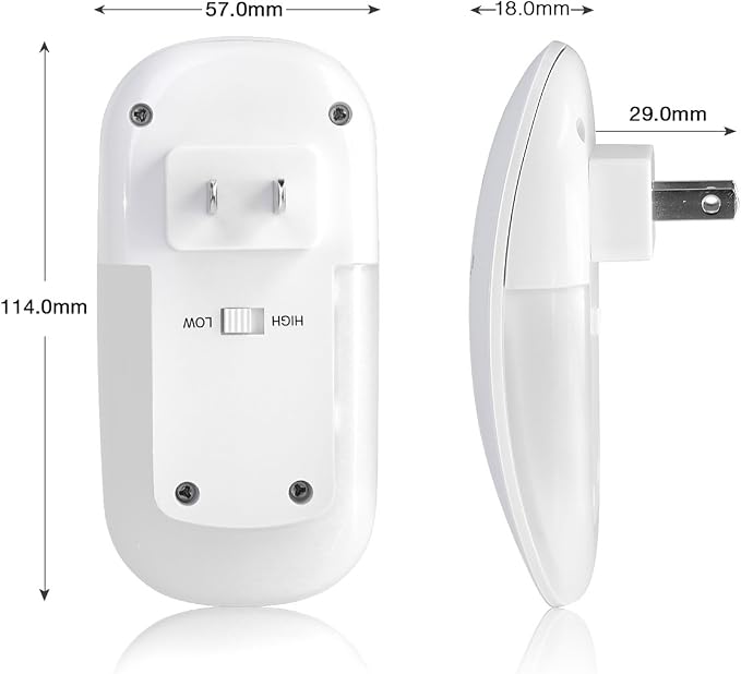 Sensky Plug in Night Light - 2 Pack Dimmable 3500K Warm White LED with Auto Dusk to Dawn Sensor and Dual Front Back Lighting - for Bedroom Bathroom Kitchen Hallway Stairs Home Decor Lamp