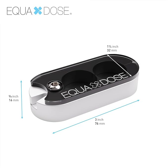 EQUADOSE Pill Splitter with Premium and Durable Aluminum Blades, Safely and Cleanly Cuts Small and Large Tablets, Vitamins, and Pills, Easy Tablet Divider for Accurate Medication Dosing, Black