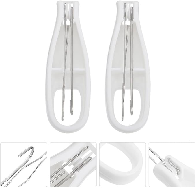 Abaodam 2pcs Button Hook and Zipper Puller Tool for Clothes Wearing Assistance, Acrylic and Steel Material, Buttoning Assistance and Ease Dressing, for Changing Clothing and Getting