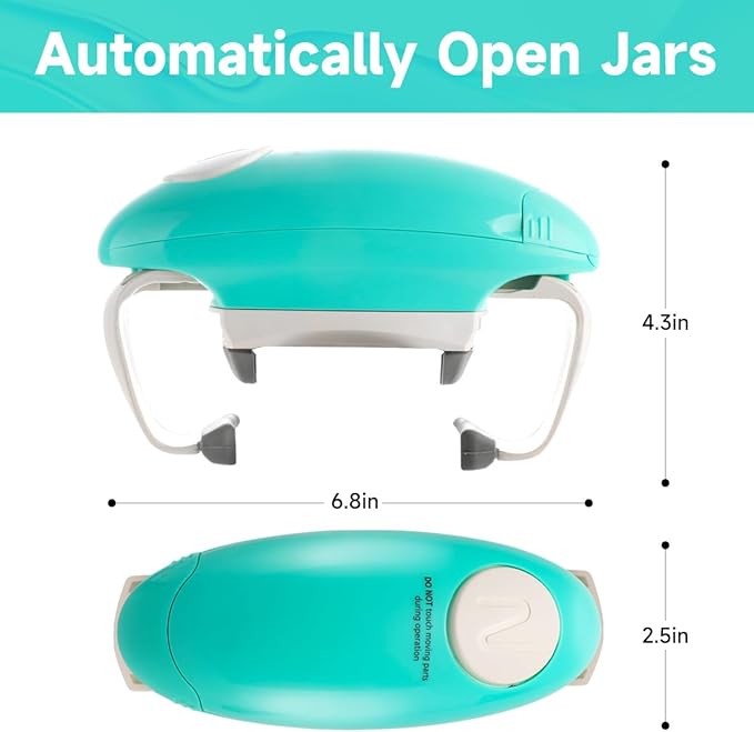 Electric Jar Opener, One Touch Automatic Jar Opener with Less Effort for Seniors with Arthritis, Weak Hands