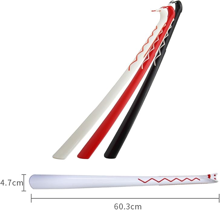 Long Handled Plastic Shoe Horn, 60cm / 23.7in, Unisex All Ages Use | Long Handle, For Taking Boots On and Off, Comfort Grip