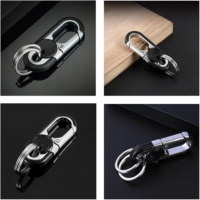 CHRIS GOOD Men's Car Key Chain 3pcs, Personalized Creative Stainless Steel Car Keychain for Men Black
