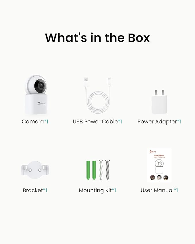 3K Indoor Security Camera,360°PTZ Home Baby/Pet Monitor,Auto Tracking,5MP Night Vision,2.4/5GHz WiFi,Motion & Sound Detection,2-Way Audio,SD Card/Cloud Storage,Works with Alexa,No Monthly Fee