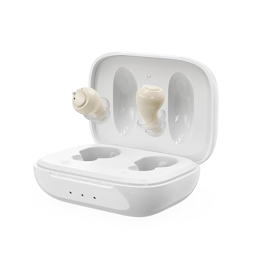 Rechargeable Hearing Aids for Seniors Intelligent Noise Cancellation Not Hearing Amplifiers for Clear Sound 16-Channel Digital Chips Super-Mini Invisible Design Comfort Fit in Ear Canal & 7-Day Ultra Standby