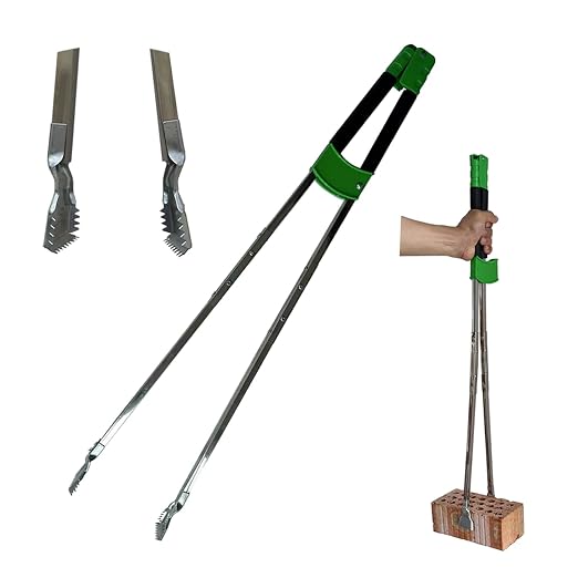 35'' Long Grabber Reacher Tool Heavy Duty, Trash Picker Upper Grabber, Garbage Pick up Sticks, 5.7'' Crocodile Mouth jaw Tested to Grip up to 6 lbs Bricks, Stainless Steel Body, Soft-Grip Handle