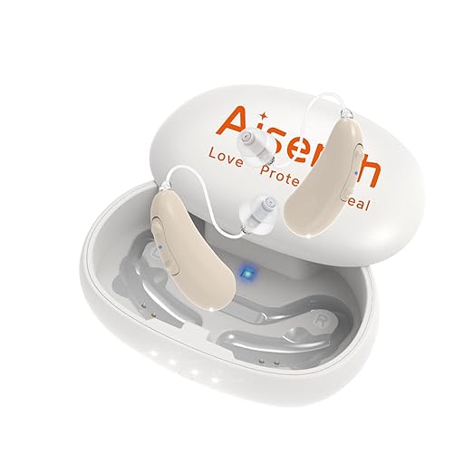 Rechargeable Invisible OTC Hearing Aids for Seniors & Adults - Hearing Aids with Bluetooth for Tinnitus Relief for Ringing Ears, Advanced Sound Algorithm & New Howling Control for All Environments (Quiet Indoor to Noisy Outdoor)