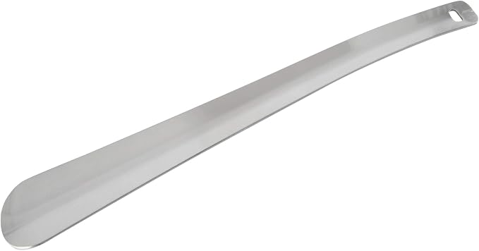 Home-X Stainless-Steel Shoehorn, Boot Jack, Shoe Helper for Seniors, Men, Women, and Kids, Shoe Slip-On Tool, Shoe Gadgets, 11 ¾” L x 1 ¾” W x ½” H, Stainless-Steel