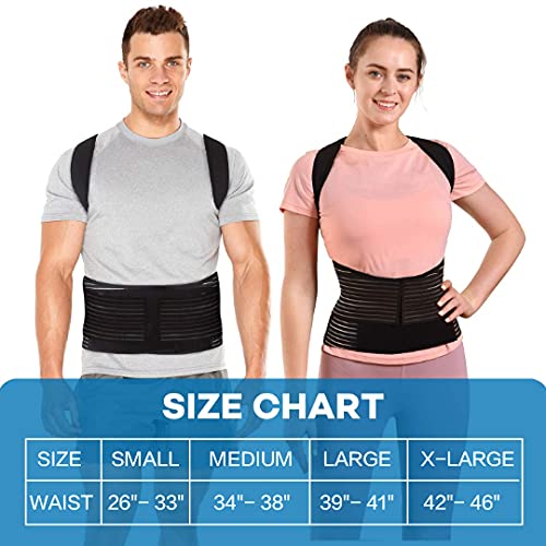 SICHEER Posture Corrector Back Brace for Women & Men, Medium, Waist 34-38" | Adjustable posture trainer with breathable padding, dual metal stays, secure shoulder straps for all-day comfort and support