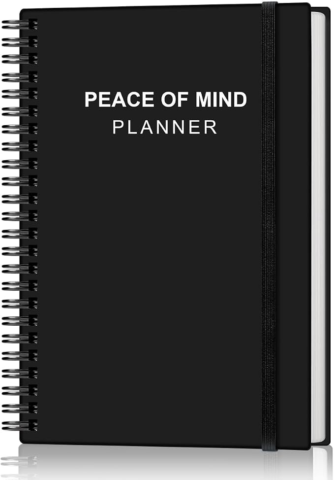 Peace of Mind Planner – Final Arrangements Organizer for Beneficiary, Will Preparation, Last Wishes & Funeral Planning, 5.8" x 8.5", Black