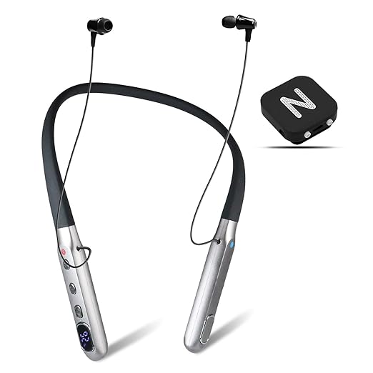Neosonic Rechargeable Hearing Amplifier to Aid TV Watching and Conversation, Wireless Neckband Headphones for Seniors & Adults, External Microphone Noise Cancelling, Works 50 Hours Per Charge - NW10 Pro