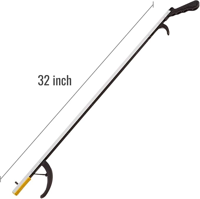 DMI 2 Pack, 32 Inch Reacher Grabber PickupTool for Seniors, Disabled or After Surgery, Claw Reaching Assist Tool, Trash Grabber Arm Extension, Non-Folding Grabbers for Seniors, Magnetic Claw