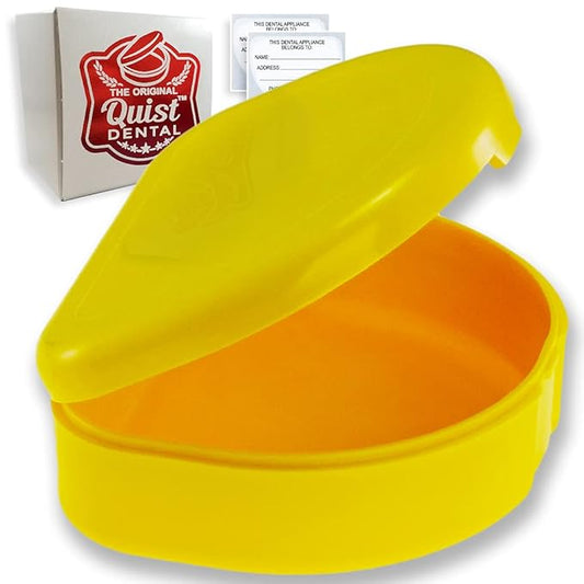 QUIST (TM) Solid Orthodontic Retainer Case (Yellow)